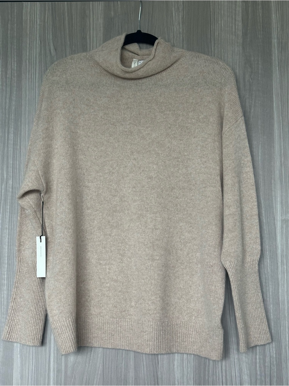 NWT Babaton Forte Cashmere Beige Cowl Neck Sweater